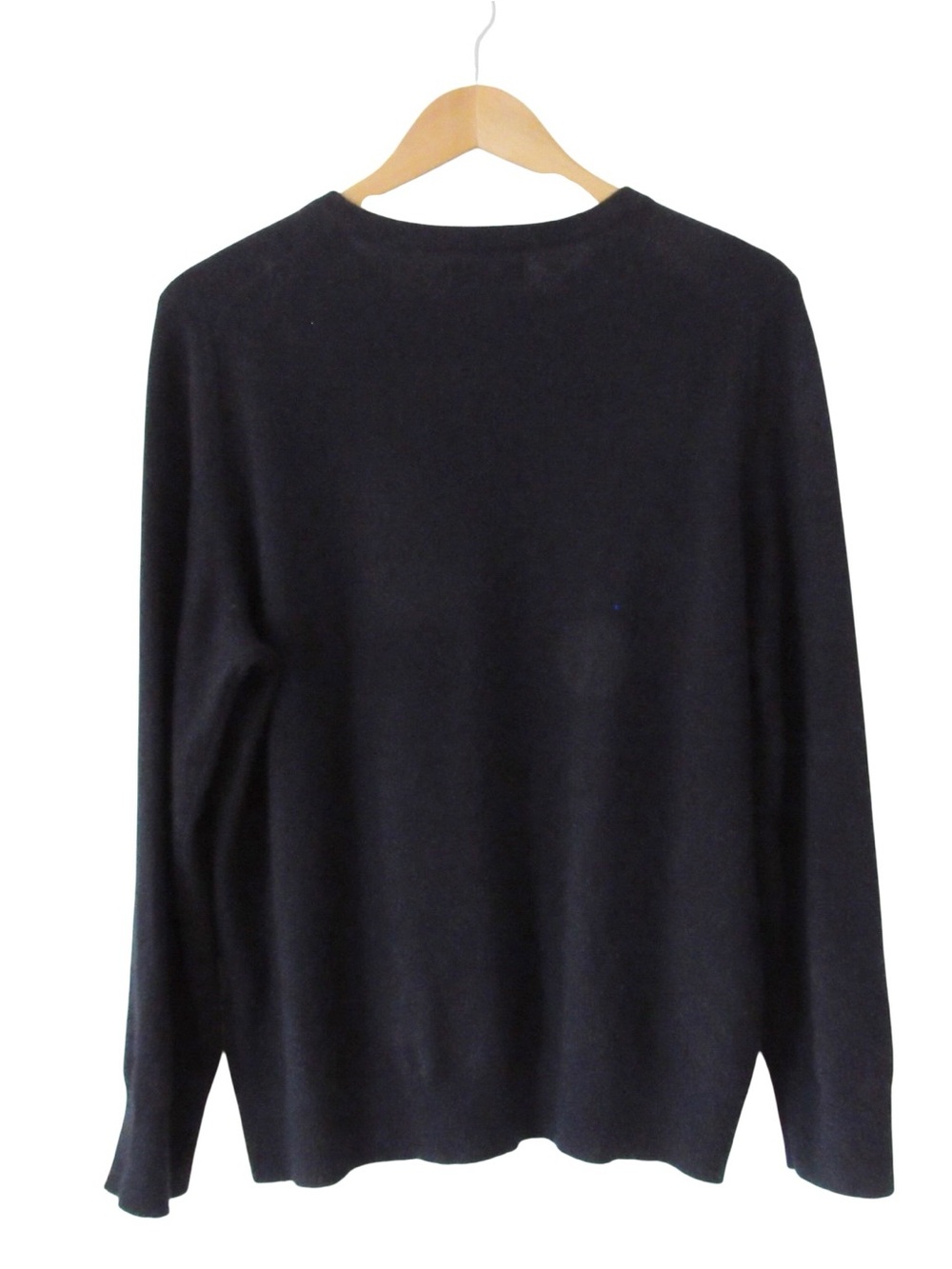 Naadam Cashmere Sweater Large Black Deep Navy Knit Soft Crewneck Classic - Picture 2 of 7